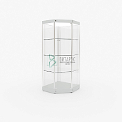 Витрина профильная вертикальная угловая полного обзора со световым блоком